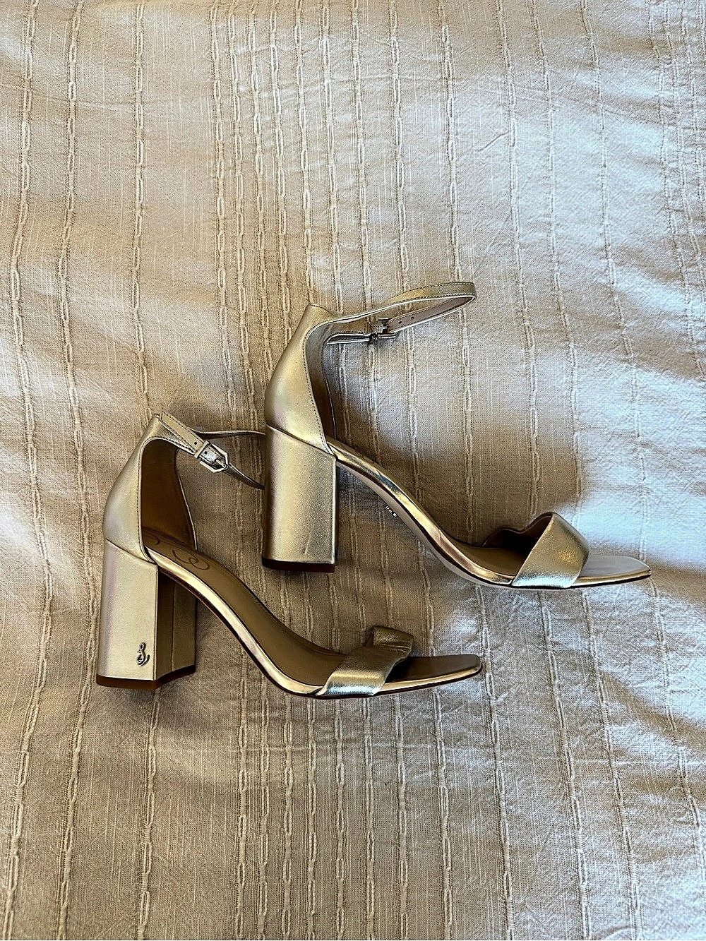 Sam Edelman Yaro Block Heel Sandal Metallic Gold